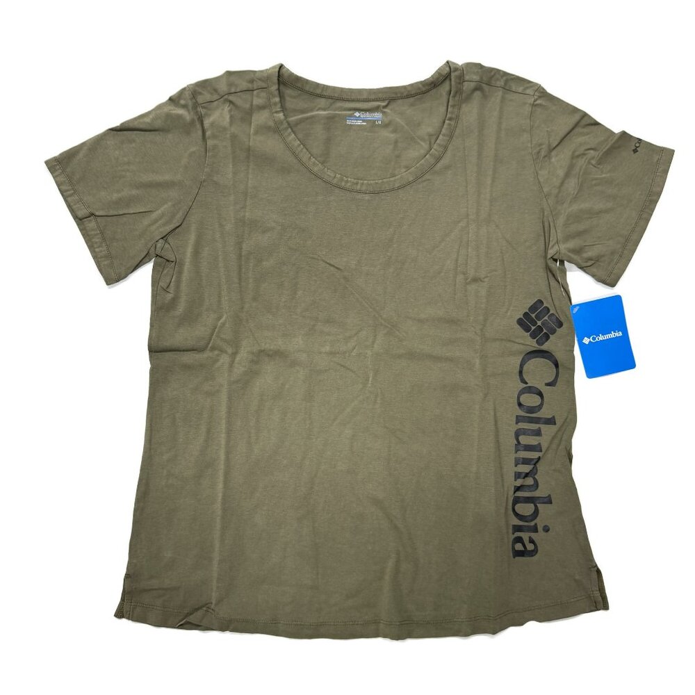 Columbia CSC Pigment T-Shirt Womens Large or XL Green New Short Sleeve Scoop